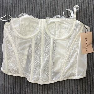SHEIN Cream Lace Bustier